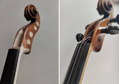 Restauration violon - Vincennes : enture de tête